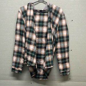 Green hooded flannel